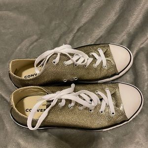 Gold glitter Converse